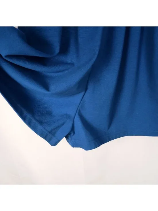 Halara Waffle Short Overalls S Blue Adjustable Straps Stretch Pockets - Picture 6 of 7